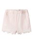 Gestreifte Shorts mit Stickerei und welligem Saum