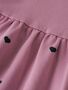 Midi-Kleid mit Herzmuster und langen �rmeln