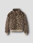 Leo-Print Jacke mit Rei�verschluss und B�ndchen