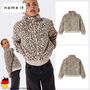 Leo-Print Jacke mit Rei�verschluss und B�ndchen