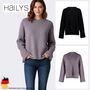 L�ssiger Pullover mit geripptem Saum und Oversize-Passform