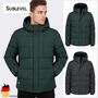 Wattierte Outdoorjacke mit Kapuze und mehreren Taschen