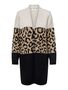 Leoparden-Print Strick-Cardigan mit offenem Design