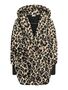 Leopardenmuster Mantel mit Kapuze und gem�tlichem Schnitt