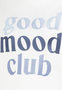 Pullover mit Schriftzug good mood club vorne