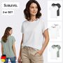 Design T-Shirts im 2er-Pack mit Knopfdetails Umschlagrmeln