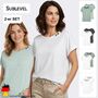 Design T-Shirts 2er-Pack Knopfdetails Umschlag�rmel