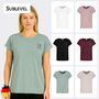 L�ssiges S/S Rundhals T-Shirt mit Aufschrift und Rolls�umen