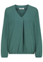 Langarmbluse mit V-Ausschnitt und elastischem Saumabschluss