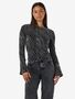 Glamour�ses Langarm-Top mit Schlag�rmeln und Glitzer
