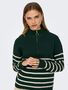 Gestreifter Pullover mit Rei�verschluss und Stehkragen
