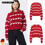Pullover mit Herzmuster und Rundhalsausschnitt