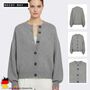 Stilvoller Knopf-Cardigan mit Rippstrickb�ndchen