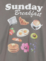 T-Shirt mit Fr�hst�cks-Print Sunday Breakfast