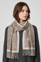 Schal mit Kaschmir und Katzenmuster Fransenabschluss