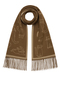 Schal mit Kaschmir und Katzenmuster Fransenabschluss