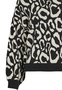 Leopardenmuster Strickpullover Rundhalsausschnitt