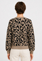 Leopardenmuster Strickpullover Rundhalsausschnitt