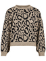 Leopardenmuster Strickpullover Rundhalsausschnitt