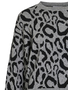 Leopardenmuster Strickpullover Rundhalsausschnitt