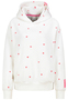 Kapuzensweatshirt mit Aufdruck und Stickerei Herz Gepunktet