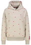 Kapuzensweatshirt mit Aufdruck und Stickerei Herz Gepunktet