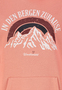 Hoodie Bergmotiv Aufdruck Kapuze Tunnelzug Spruch