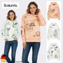 Hoodie Floralen Tropischen Mustern Good Vibes Rippb�ndchen