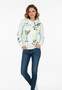 Hoodie Floralen Tropischen Mustern Good Vibes Rippb�ndchen
