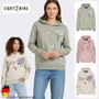 Floral verzierter Hoodie mit Stickereien und Spr�chen Kapuze