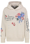 Floral verzierter Hoodie mit Stickereien und Spr�chen Kapuze