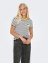 Gestreiftes T-Shirt mit Herzmotiv und Rundhalsausschnitt