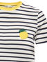Gestreiftes T-Shirt mit Herzmotiv und Rundhalsausschnitt