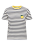 Gestreiftes T-Shirt mit Herzmotiv und Rundhalsausschnitt