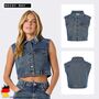 Leichte �rmellose Jeansjacke V-Ausschnitt Modisch Denim