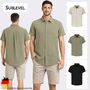 Bequemes Kurzarmshirt Kentkragen Brusttasche Casual