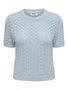 Kurzarm Strickpullover H�kelmuster Rundhals Unifarben 