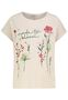Kurzarm T-Shirt Rundhals Florale Stickerei Blumenmotiv