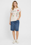 Kurzarm T-Shirt Rundhals Florale Stickerei Blumenmotiv