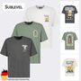 Kurzarm T-Shirt Rundhals Loose Fit Brustaufdruck Spruchdruck