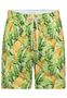 L�ssige Badeshorts Tropisches Blattmuster Kordelzug