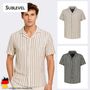 Bequemes Kurzarmshirt Knopfverschluss Reverskragen 