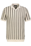 Kurzarmshirt V-Ausschnitt Gestreift Elastischer Bund