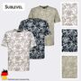 Kurzarmshirt Rundhalsausschnitt Gebl�mt Gerade Passform