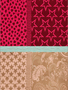 Gemusterter Schal Patchwork Sterne Paisley Fransen