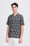 Bequemes Kurzarmshirt Knopfleiste Ornamentmuster Modisch