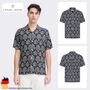 Bequemes Kurzarmshirt Knopfleiste Ornamentmuster Modisch