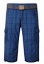 Loose Fit Shorts G�rtel Cargo Style Wadenlang Kariert 