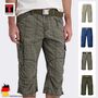 Loose Fit Shorts G�rtel Cargo Style Wadenlang Kariert 