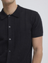 Kurzarm Poloshirt Knopfverschluss Einfarbig Polokragen